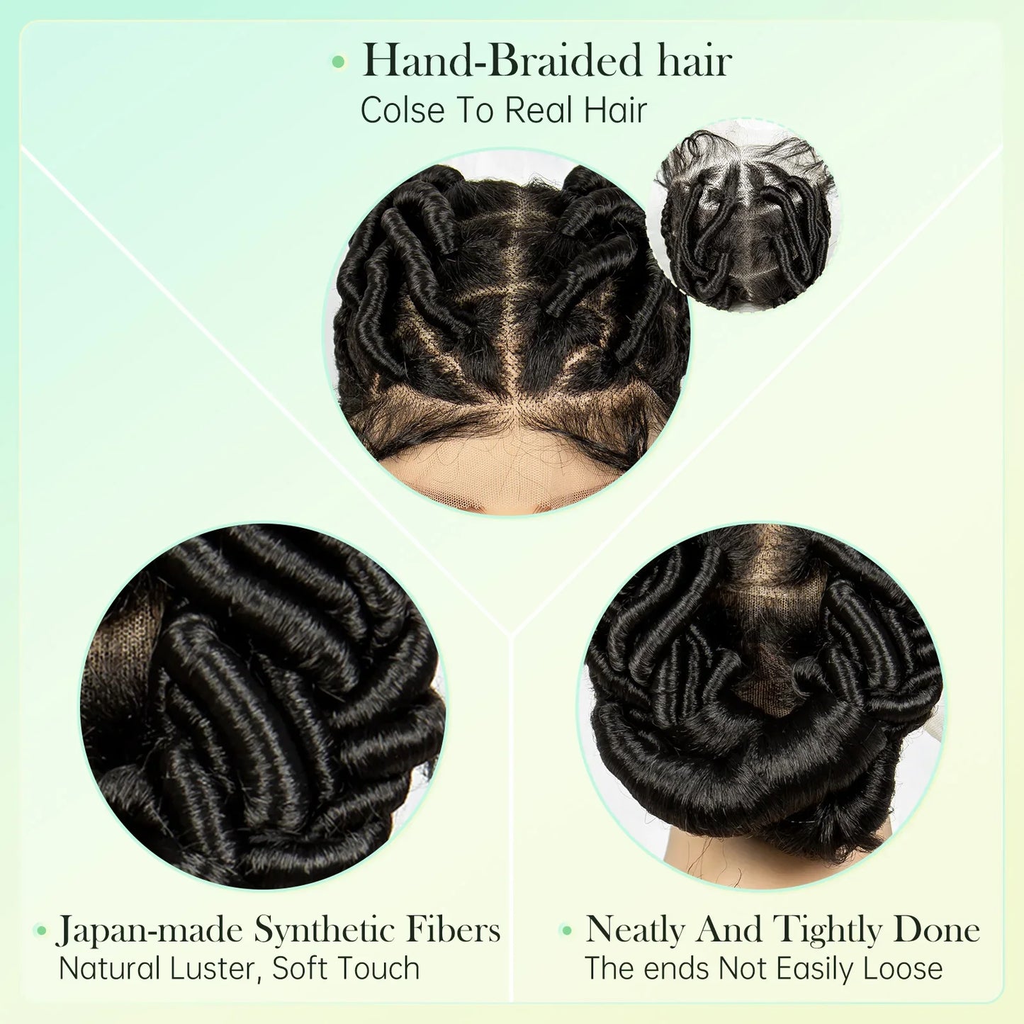 Knotless Cornrow Twist Full Lace Front Wig | Crochet Braids | Transparent Lace | Black Women