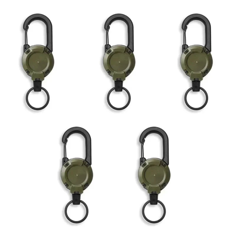 Outdoor Retractable Key Chain Mountaineering Buckle Key Chain Anti-loss Anti-theft High Rebound Easy To Pull