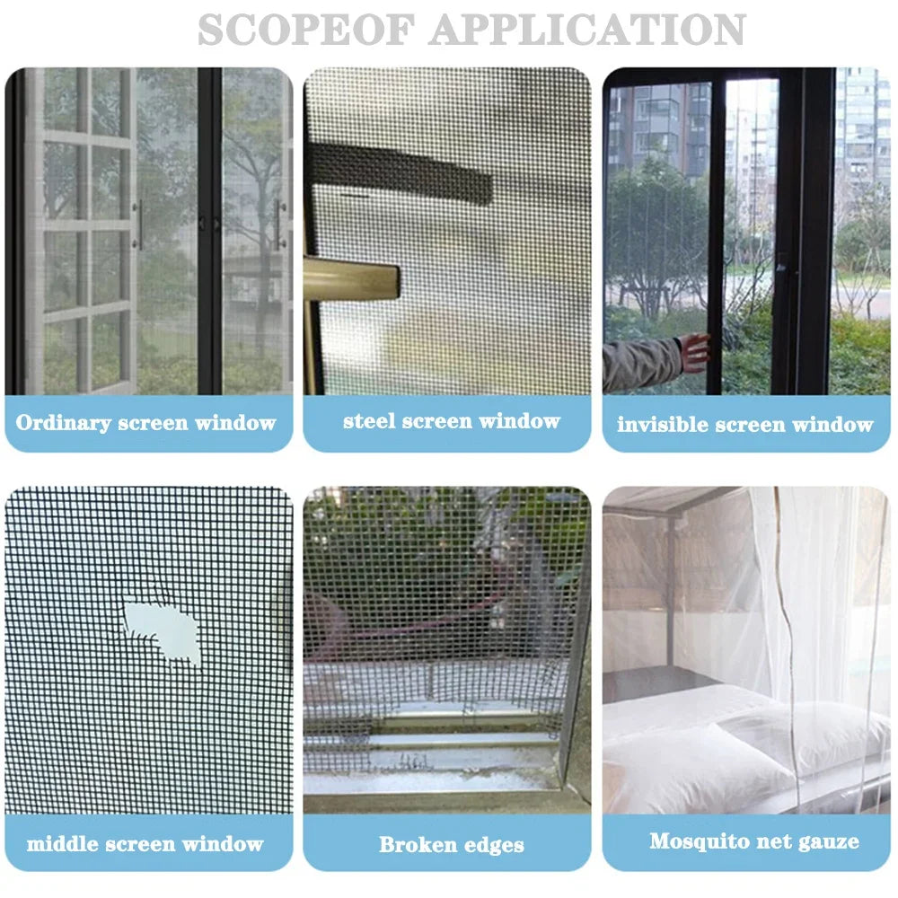 Mosquito Net Windows Anti-Mosquito Mesh Easy-to-Apply Waterproof Window Screen Repair Tape Self-Adhesive Mesh Patch