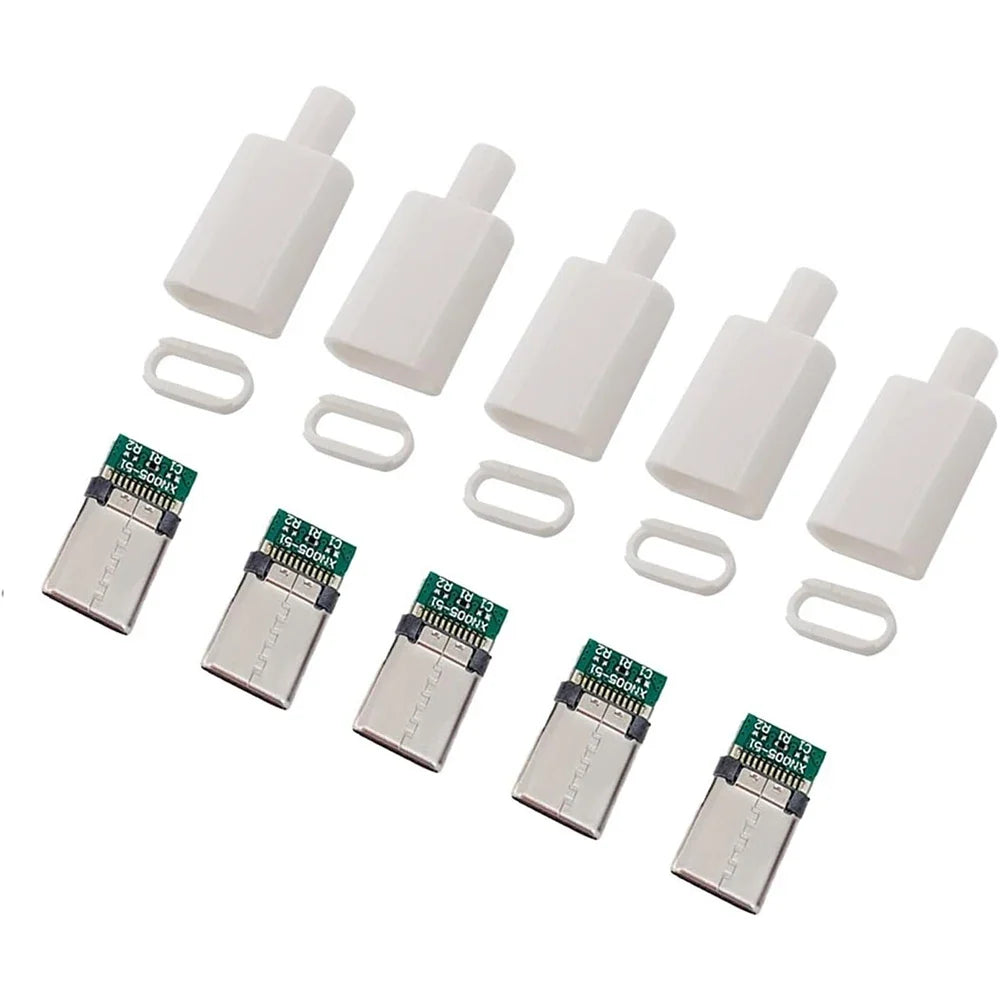 5/10 sets USB 3.1 Type C Connector Male Plug DIY Solder Wire USB C Male Adapter Cable for DIY Data Line Interface Male Socket
