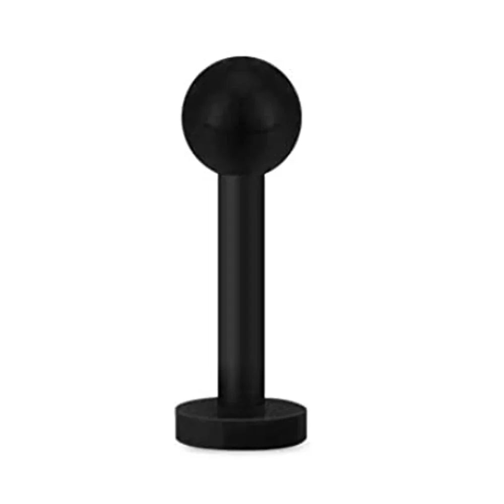 WKOUD 16G Stainless Steel Lip Labret Piercing Crystal Ball Monroe Lip Stud Helix Tragus Conch Piercing Cartilage Earrings Black