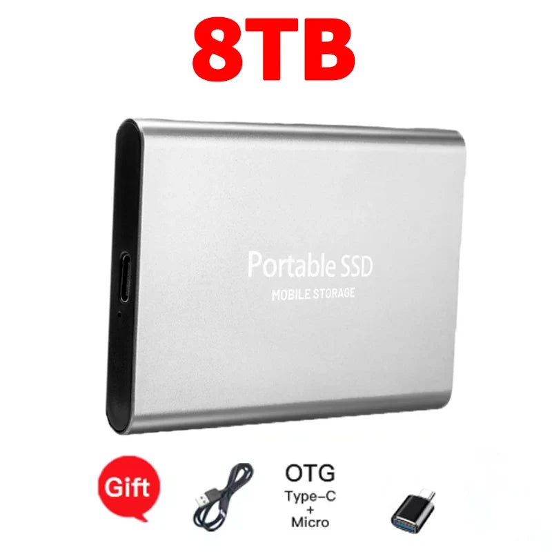 Reliable Slim Storage Device Portable External SSD 1TB 4TB 16TB 128TB High Speed for Notebook Laptop Computer