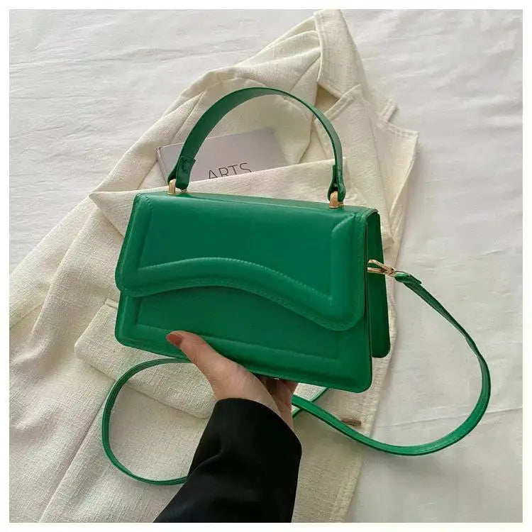 High Quality PU Leather Handbag & Purse for Women | Solid Color Shoulder Crossbody Bag (Lady Messenger, Small Tote for Girls)