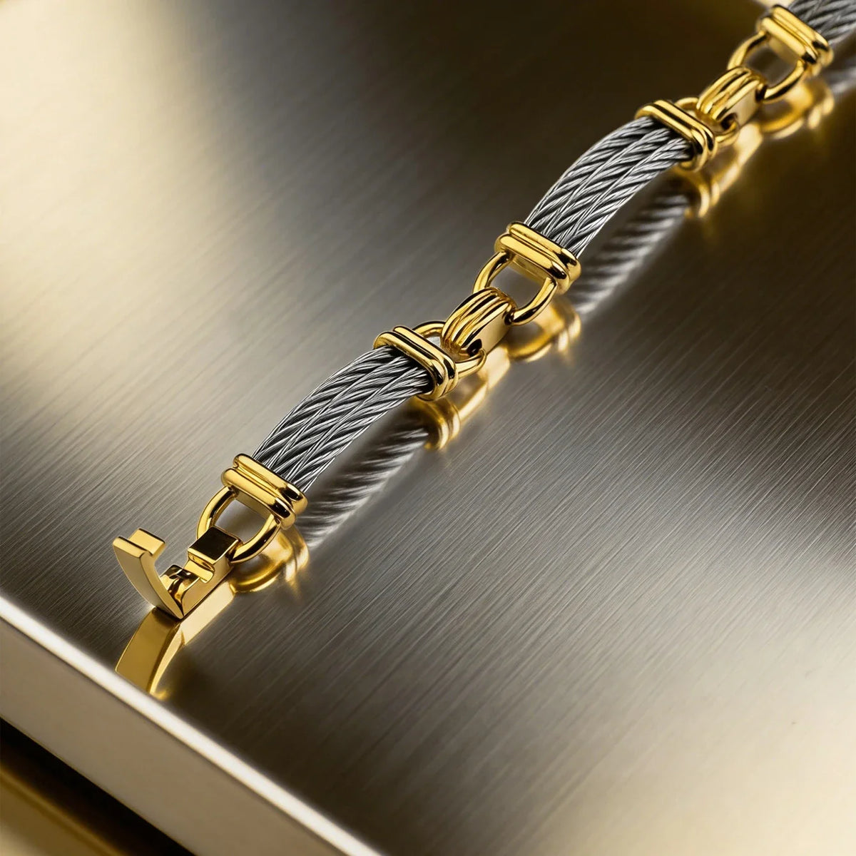 Unisex Stainless Steel Cable Bracelet: Designer-Inspired Twisted Cable, Classic and Elegant, with a Stainless Steel Clasp