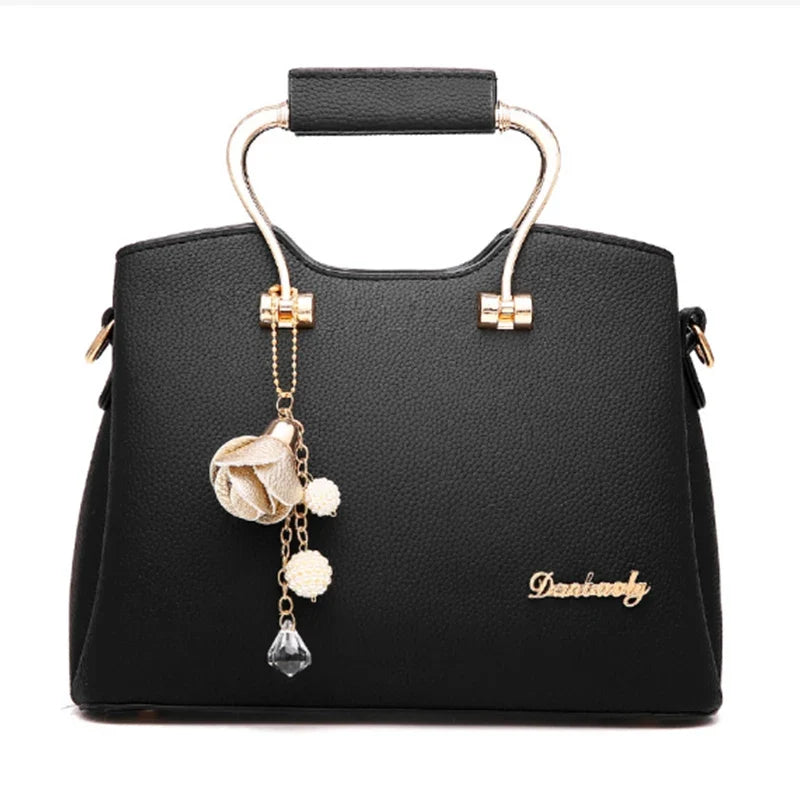 Luxury Handle Bags for Women | PU Leather Pendant Crossbody Bag & Large Capacity Messenger Handbag (Middle-Aged Mommy Bags Tote Purse)