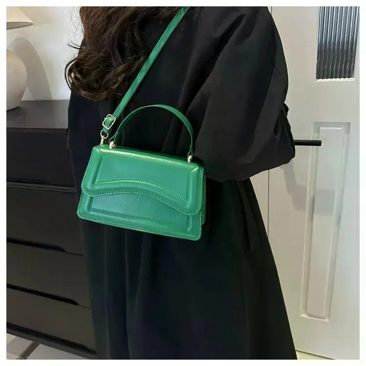 High Quality PU Leather Handbag & Purse for Women | Solid Color Shoulder Crossbody Bag (Lady Messenger, Small Tote for Girls)