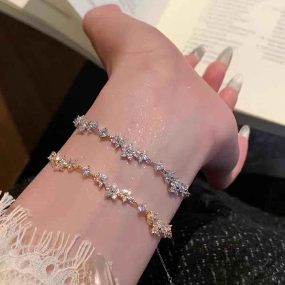 Pulling Bracelet Zircon Handmade Bracelet Zinc Alloy Bracelet Fashionable For Party Women Fashion Accessory