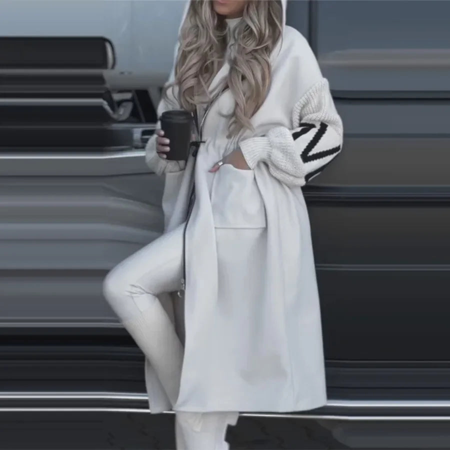 Spring Women Parka Jacket Coat Long White Hoodie Thick Warm Coats Female Spring New Elegant Casual Trendy Ladies Clothes