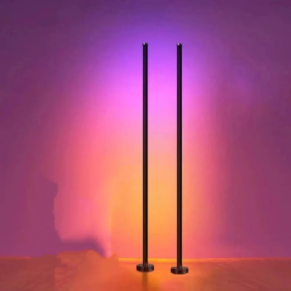 Remote Control Smart LED Floor Lamp Music Sync Dual Control Modes Corner Lighting Timer Function APP Control RGB Floor Lamp