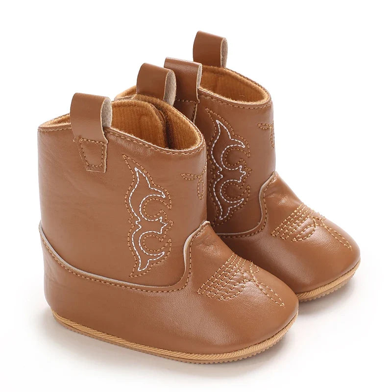 Baby Boys Girls Winter Boots 0-12 Months Western Denim First Walkers Warm Casual Fashion