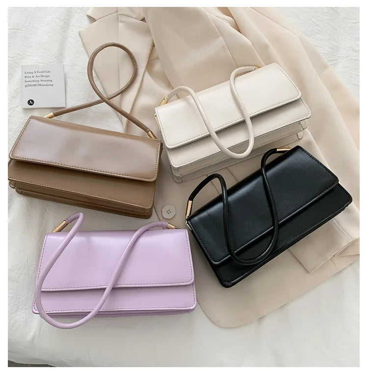 Luxury Brand Crossbody Bags for Women | Fashion Design Underarm & Woman Shoulder Bag (Female Handbag & Purses, Solid Color)