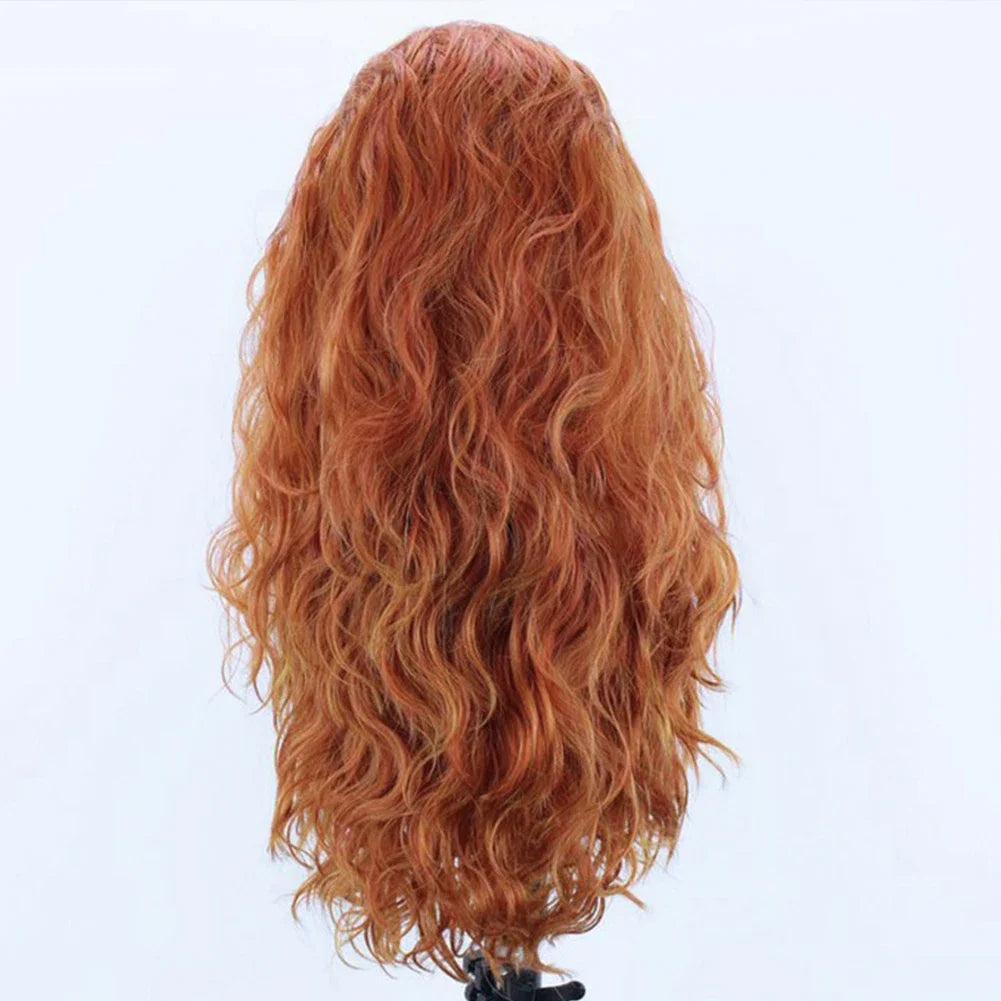 13x4 Ginger Long Wavy Lace Front Wig | Heat Friendly Synthetic, 150%