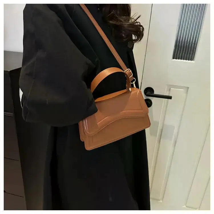 High Quality PU Leather Handbag & Purse for Women | Solid Color Shoulder Crossbody Bag (Lady Messenger, Small Tote for Girls)