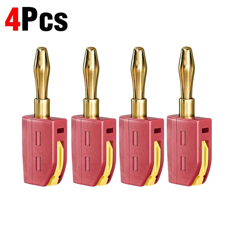 1-6PCS Portable 32A 4mm Banana Plug Solderless Quick Connect High Current Gold-Plated Connectors Audio Copper Speakers Amplifier
