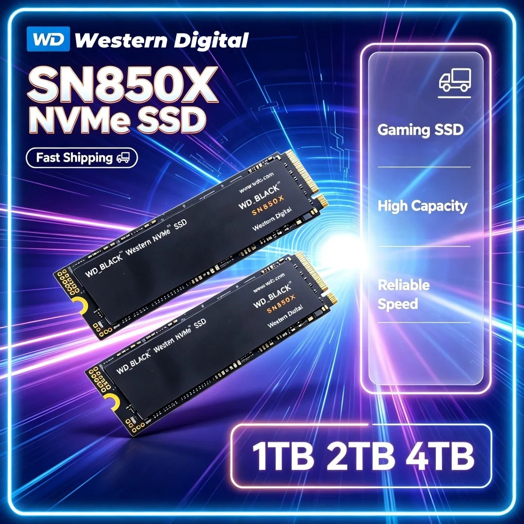 Western Digital SN850X 1TB 2TB 4TB WD_BLACK M.2 2280 NVMe PCIe Gen 4.0x4 SSD Solid State Drives for Gaming Computer Laptop