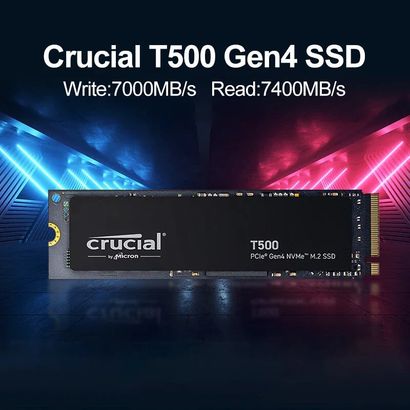 Fit PS5 Laptop PC Crucial T500 1TB PCIe Gen4 NVMe M.2 SSD 7300MB/s High Speed Gaming Drive OEM Original CT1000T500SSD8