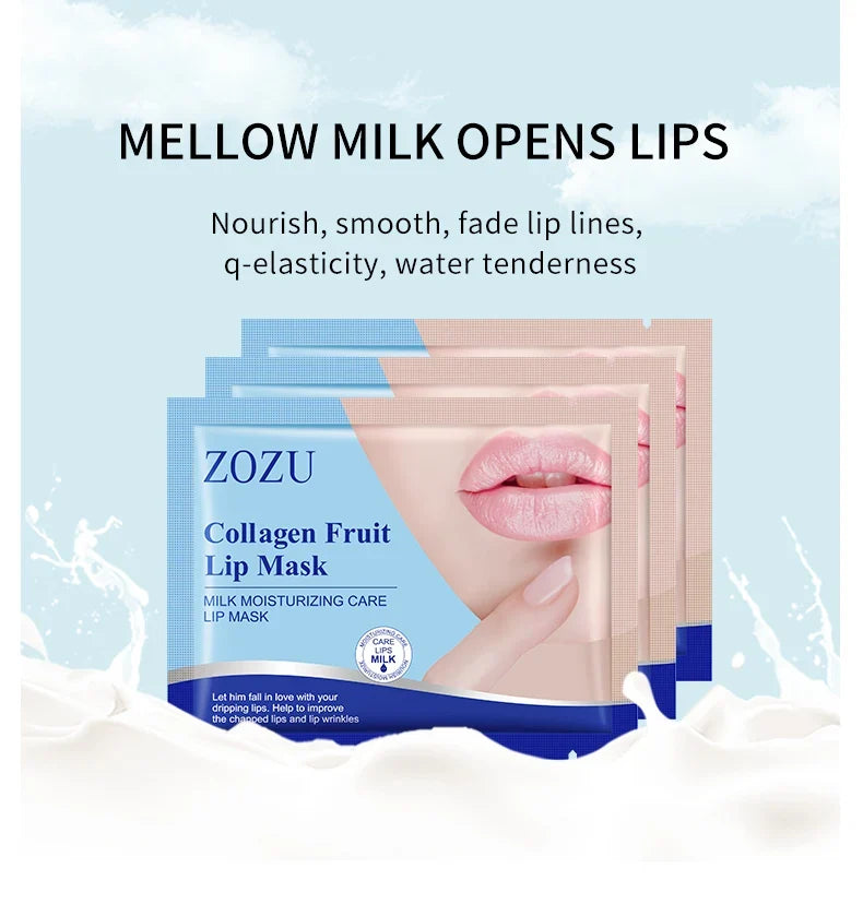 10pcs ZOZU Crystal Collagen Lip Mask Plump Lips Moisturizing Anti Wrinkles Nourishing Lip Patches Lips Plumper Skin Care