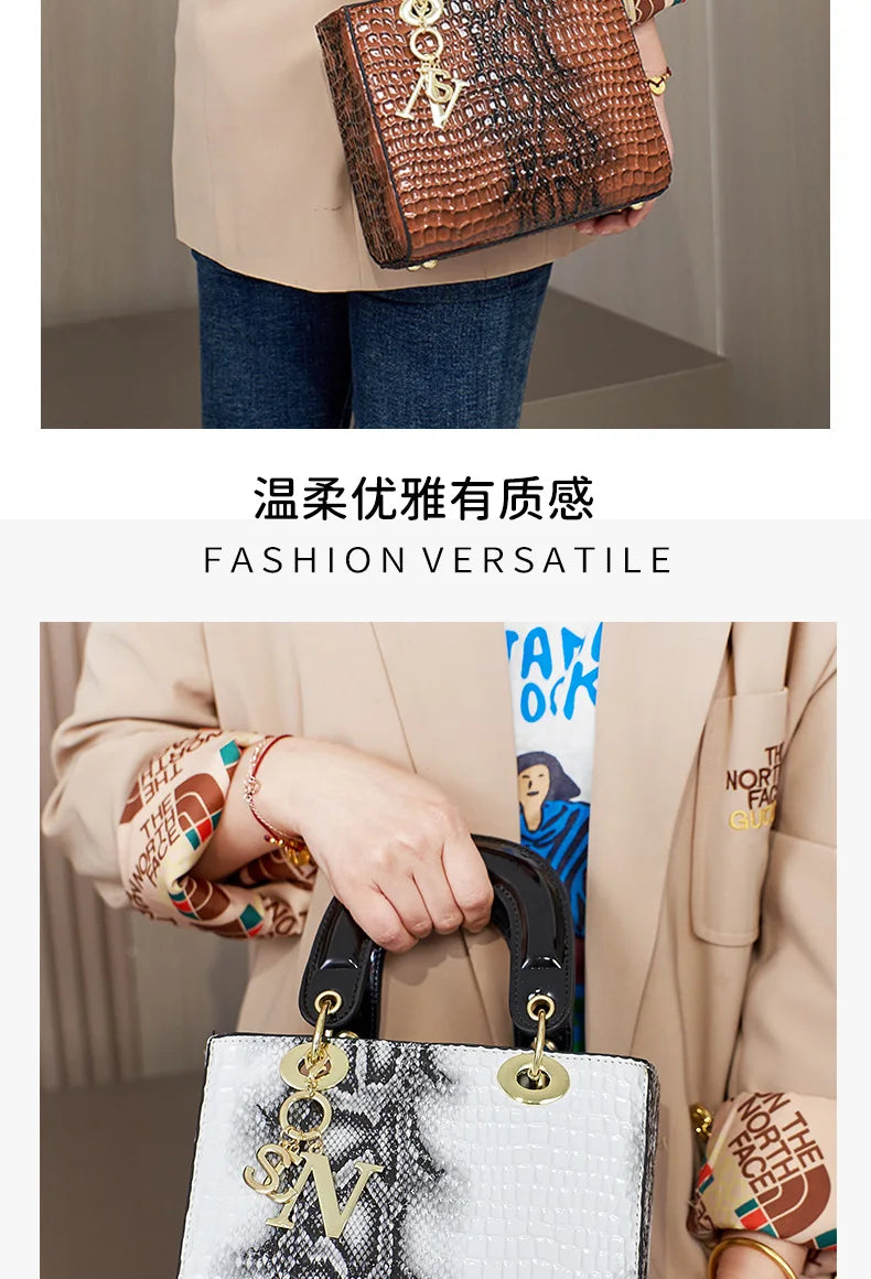 Fashion Brand Designer Women's Handbag | New Crocodile Pattern Daifei Bag (Classic Versatile Shoulder & Commuter Crossbody Bag)