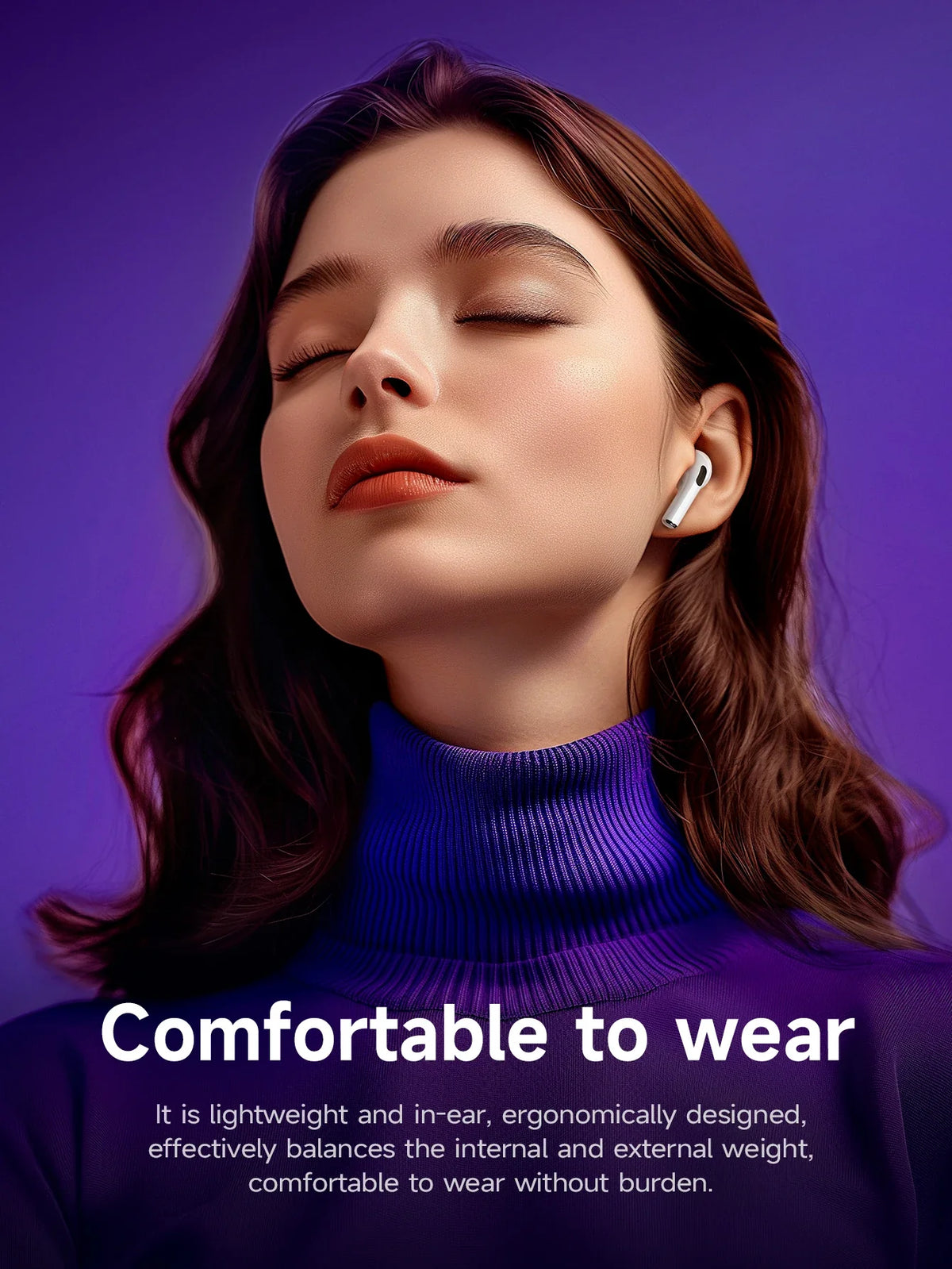 HOCO EW72 Wirelss Bluetooth 5.4 ANC Noise Reduction Earphone With LED Full Touch Smart Screen Charging Box Music Sports Earbuds