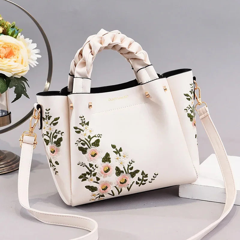 New Luxury Design Women's Pleated Tote Bag | Solid Color Underarm Handbag & Purses (Shoulder Bag, Female Retro Pouch)
