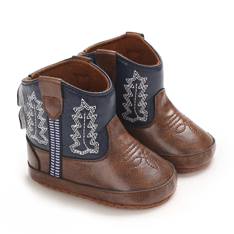 Baby Boys Girls Winter Boots 0-12 Months Western Denim First Walkers Warm Casual Fashion