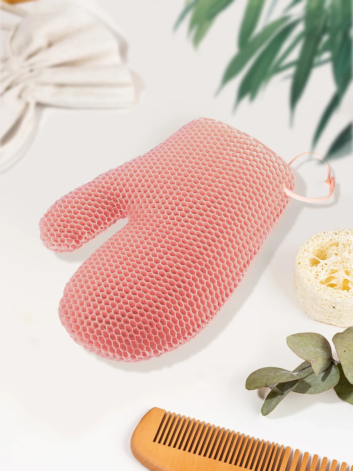 Exfoliating Shower Glove with Colorful Honeycomb Weave and TPU High Elasticity Antibacterial Material - Gentle, Safe and Durable
