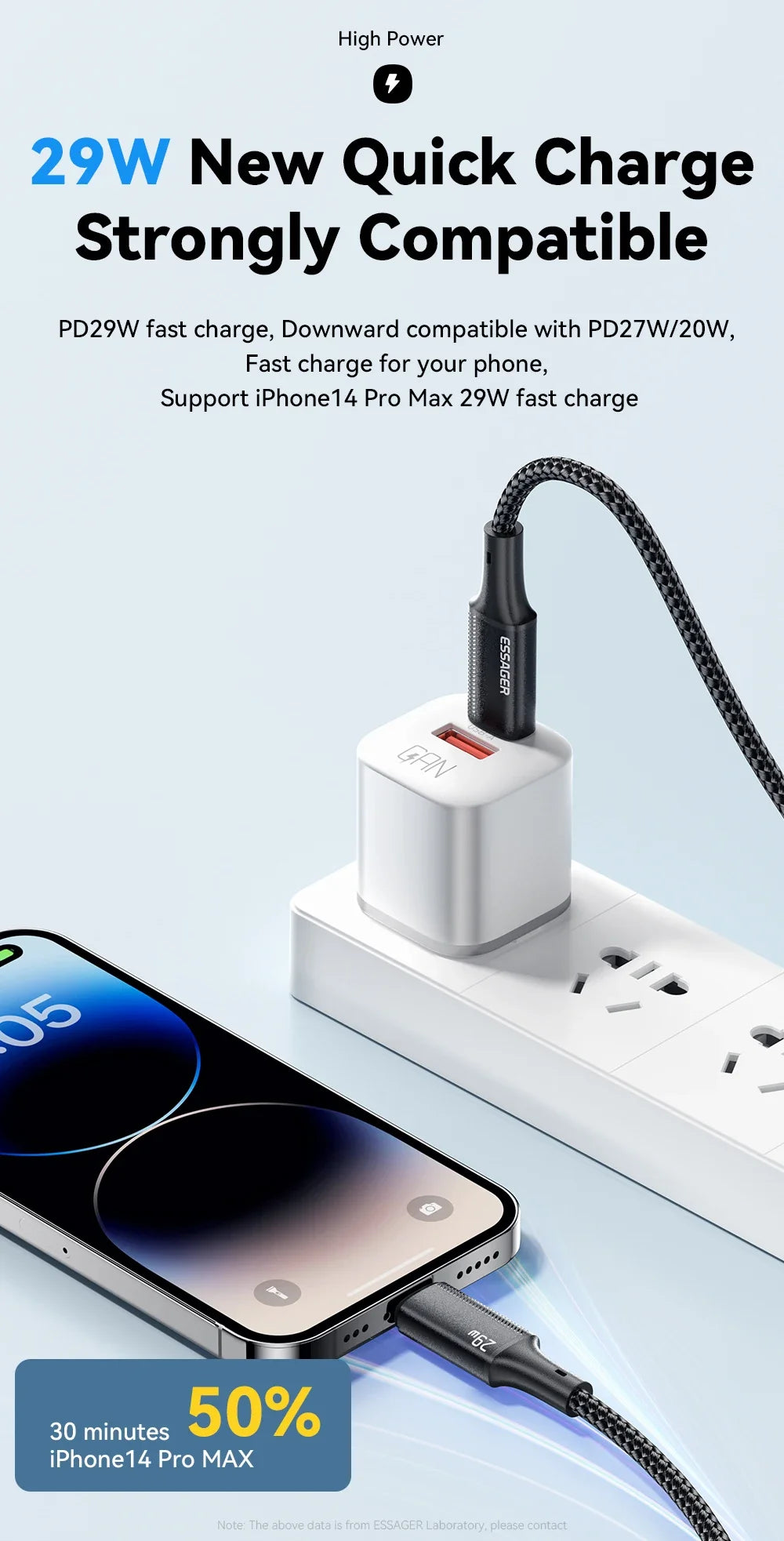 Essager USB C Cable For iPhone 14 13 12 11 Pro Max Xs Plus 29W Fast Charging Cable Type C To Lighting Date Wire For iPad Macboo