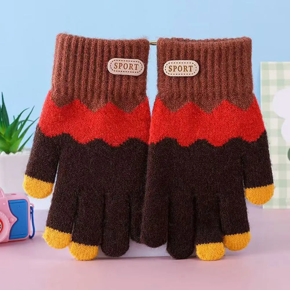 Cute Warm Kids Winter Gloves Coldproof Windproof Baby Gloves Soft Thicken Children Mittens for 6-14 Years Old Baby Boys Girls