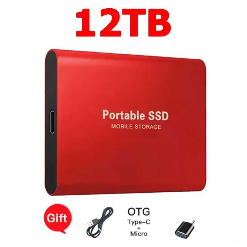 Reliable Slim Storage Device Portable External SSD 1TB 4TB 16TB 128TB High Speed for Notebook Laptop Computer