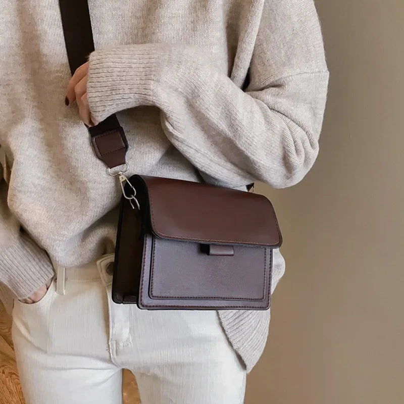 Designer Luxury PU Leather Crossbody Handbag for Women | Fashion Travel Shoulder Messenger Bag (Ladies Small Flap Bag)
