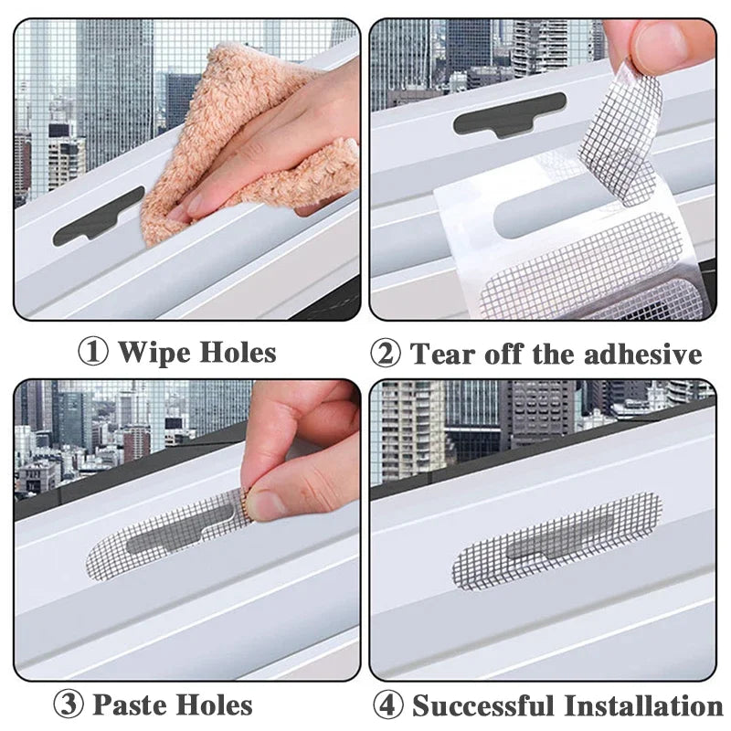 Window Screen Patch Exhaust Grille Window Door Drainage Hole Anti-mosquito Paste Mesh mosquito net mesh Invisible Repair Subsidy