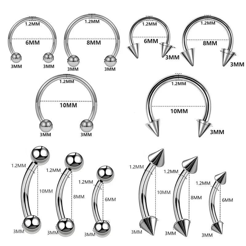 1PC metal Horseshoe Fake Nose Ring C Clip Septum Lip stainless steel Real Piercing Nose Rings Hoop For Women Men Jewelry