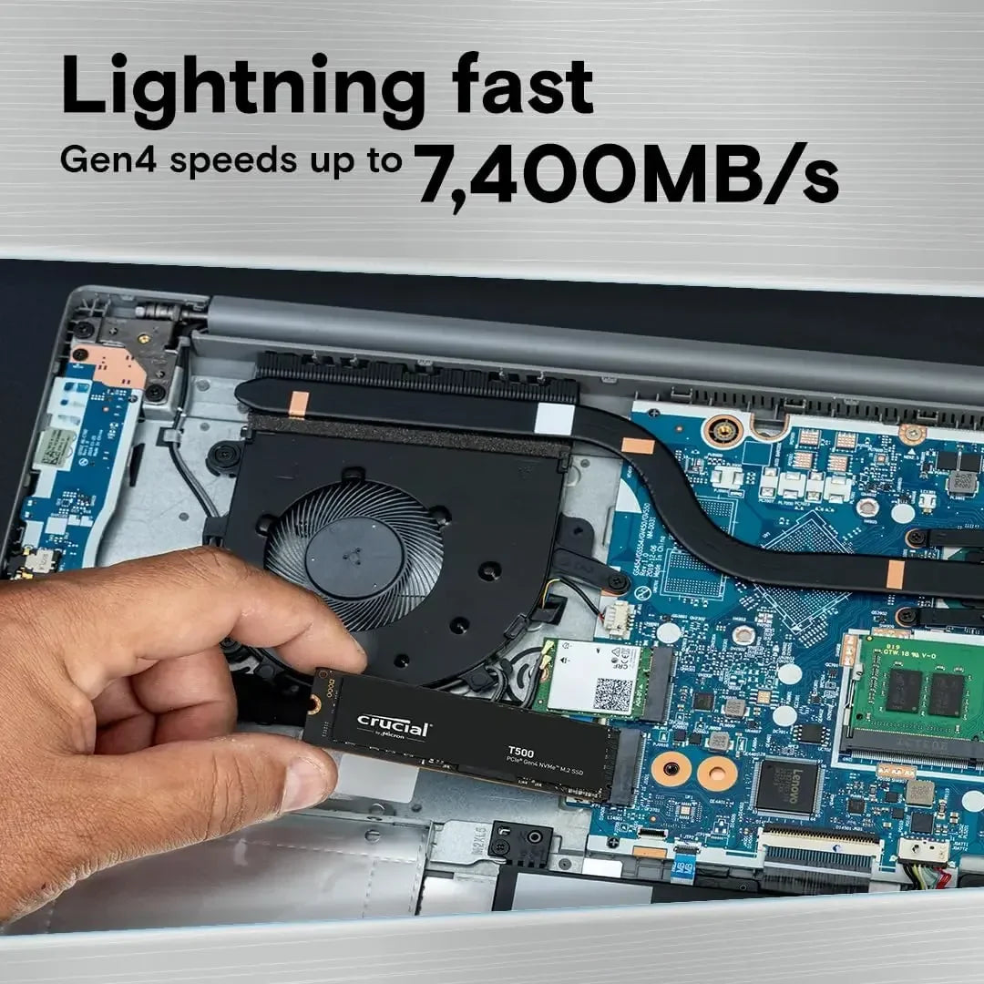 Crucial T500 1TB PCIe Gen4 NVMe M.2 SSD 7300MB/s High Speed Gaming Drive,Fit PS5 Laptop PC,OEM Original CT1000T500SSD8