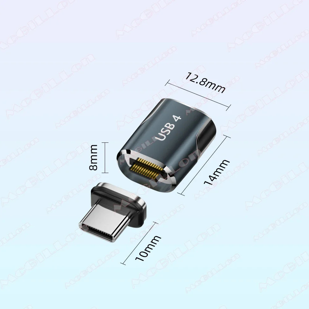 240W USB4.0 80Gbps Thunderbolt5 Magnetic Type-C OTG USB C To USB-C Fast Charge Magnet Converter Cable 8K@60Hz USB Type C Adapter