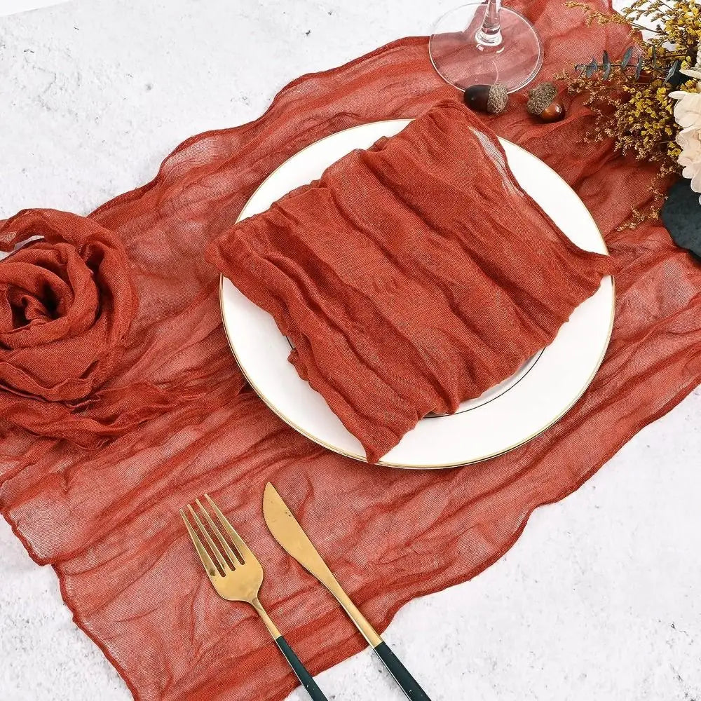 Party Supply Table Decoration Gauze Napkin Soft Thin Cotton Napkin Retro Reusable Placemats Hotel