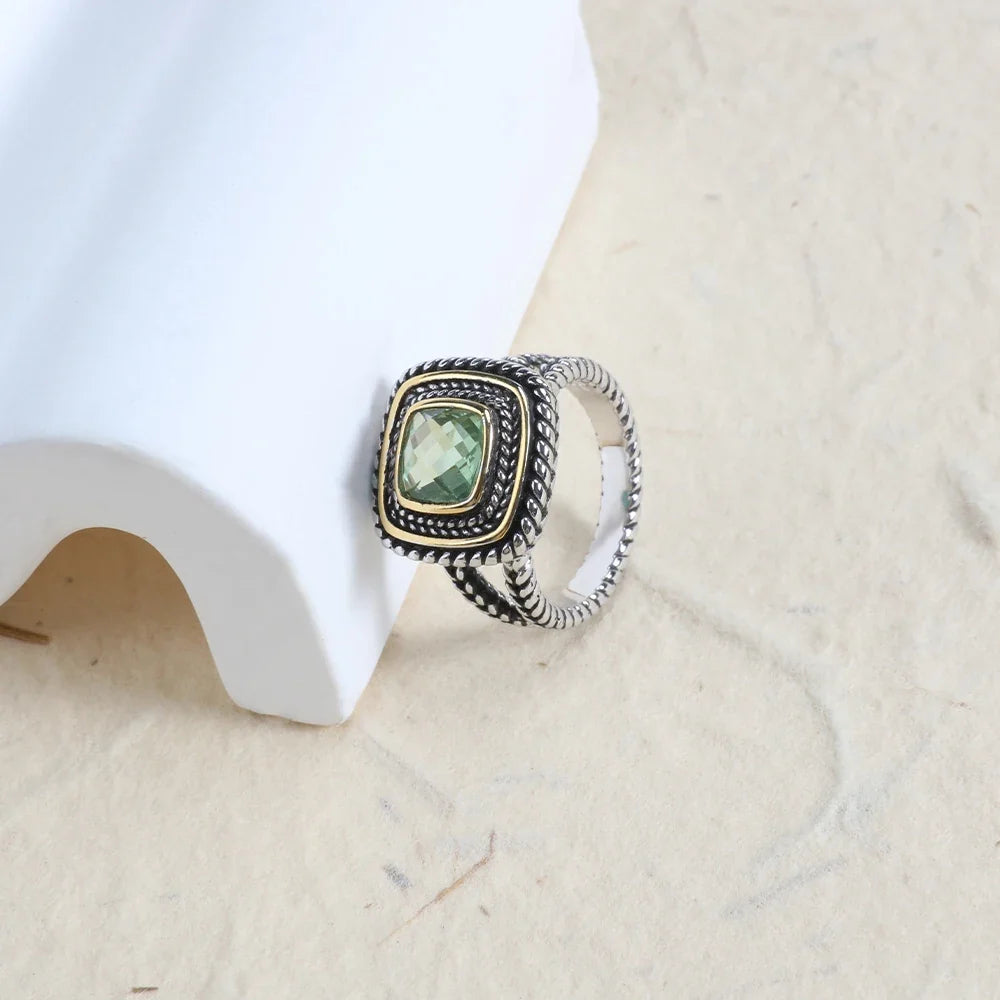 Designer Inspired Two Tone Statement Rings for Women 18K Gold Plated Fashion Brand Engagement Wedding Ring