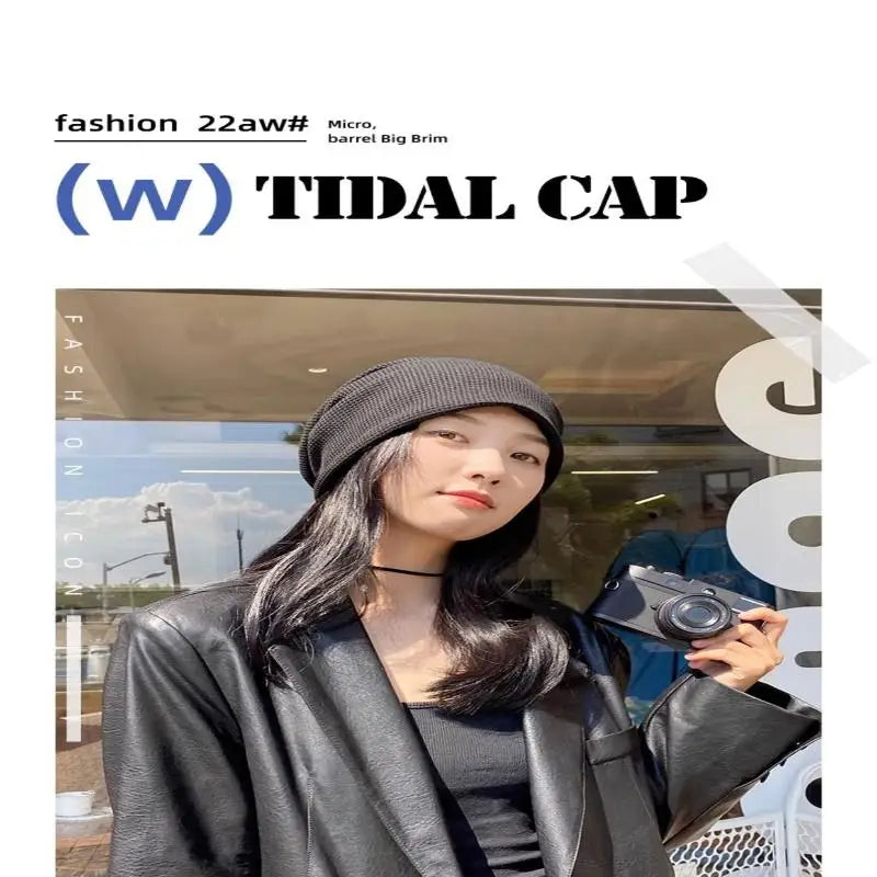Casual Keep Warm Thin Knit Hat Cute Outdoor Cold Cap Ear Protection Warm Stack Hat For Men Women