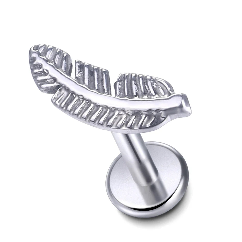 1Pc G23 Titanium Cartilage Stud Earrings for Women Lip Stud Labret Piercing Helix Daith Piercing Body Jewelry