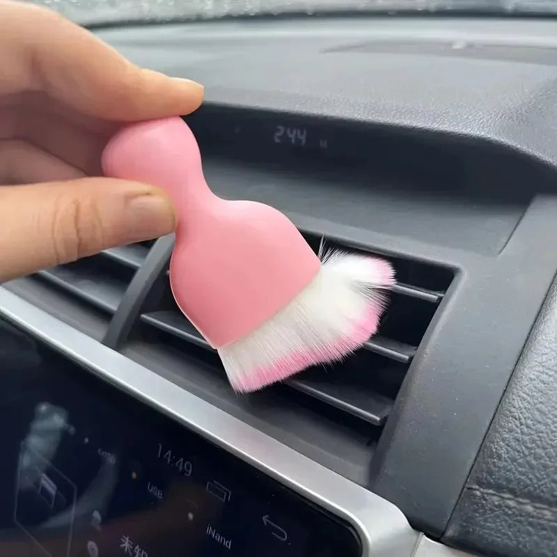 1/3/5Pcs Pink Car Air‑Conditioner Vent Cleaning Brush, Flexible Gap Dust Removal Tool for Car Interior Detailing