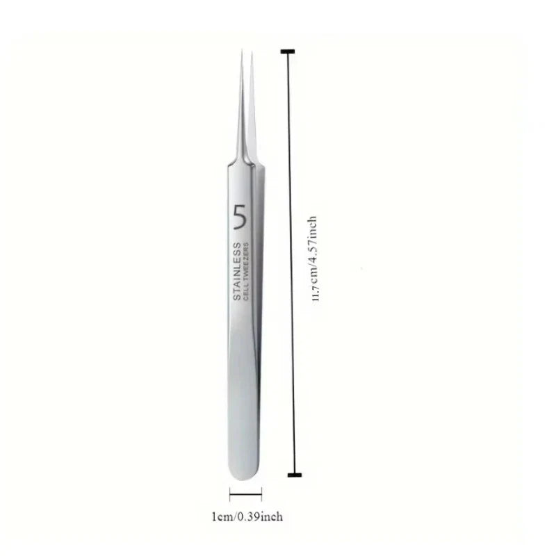 German 1/3/8Pack Extra Fine No. 5 Cellular Acne Blackhead Tweezers - Facial Beauty Remove Acne Needle Tools for Skin Care Tools
