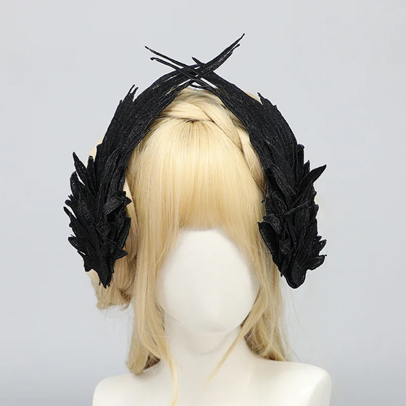 Lolita Feather Angel Wings Hair Clip Barrette Angel Wing Hairpin Lolita Anime Cosplay Hair Accessories Halloween Party Headwear
