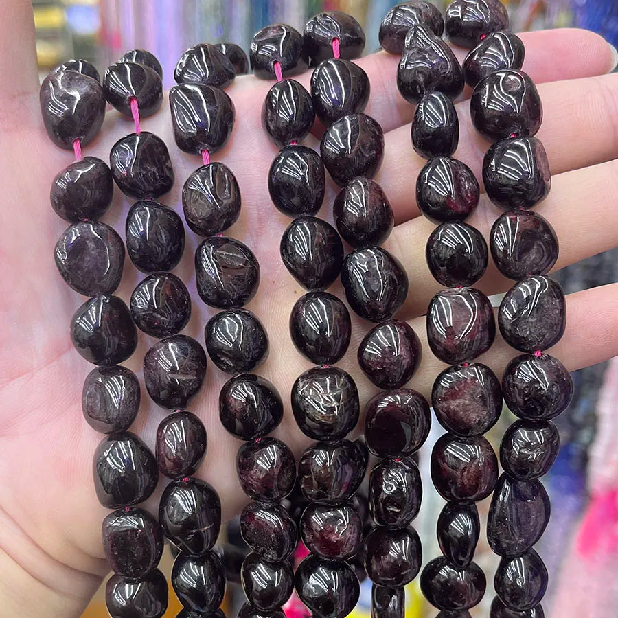 Natural Crystal Garnet Conformal Stone Irregular Faceted Loose For Jewelry Making DIY Necklace Bracelet 15''6-8mm 8-10mm