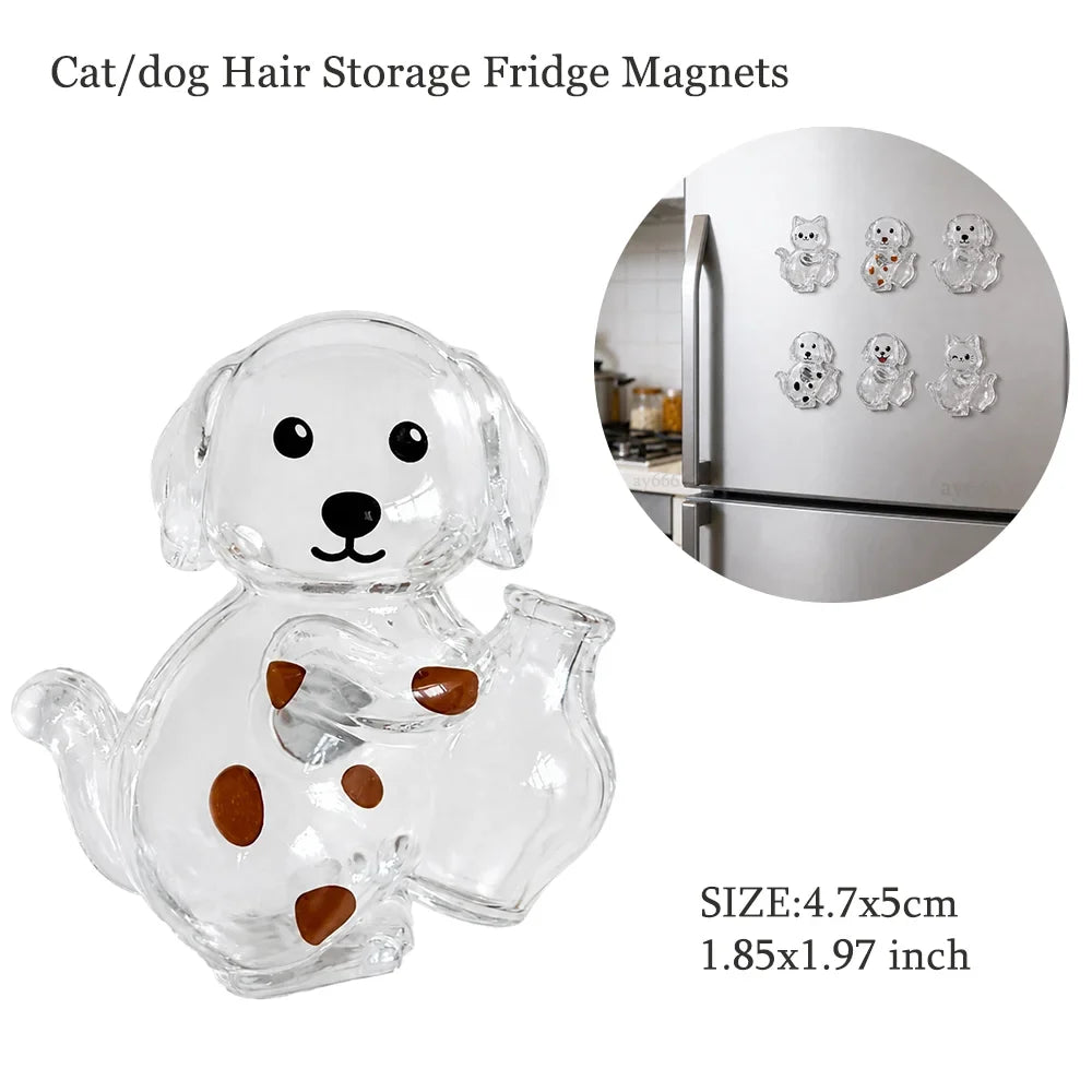 Transparent Cute Dog Pendant Keychain Creative Pet Hair Storage Capsule Hanging Ornament for Pet Lover DIY Pet Memorial Keychain