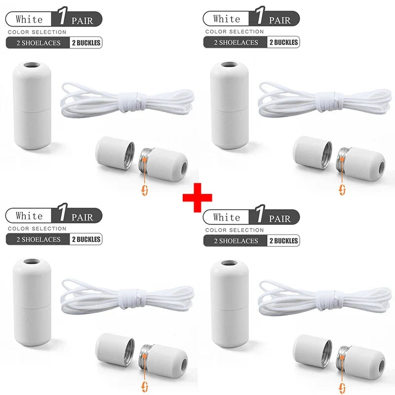 Elastic No Tie Shoelaces Semicircle Shoe Laces For Kids and Adult Sneakers Shoelace Quick Lazy Metal Lock Laces Shoe Strings