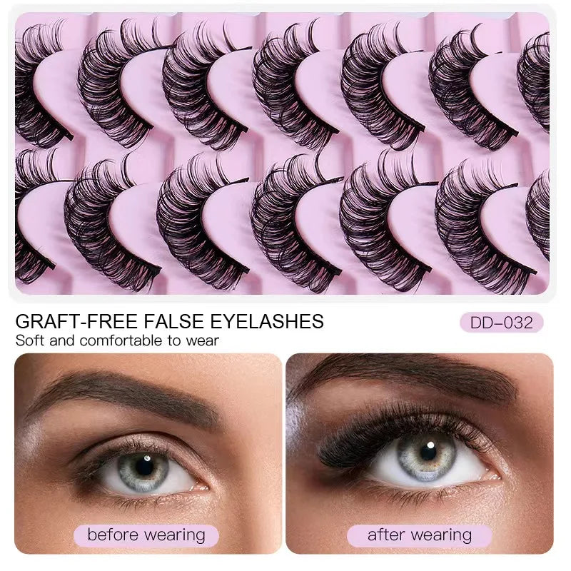 Fashion Russian Strip Lashes 2/5/10 Pairs 3D Mink Lashes Natural Eyelashes Dramatic False Eyelashes Wholesale Eyelash Extension