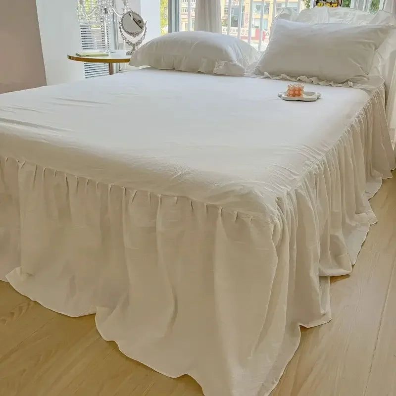 Black Bow Cotton Bedding Set, Princess Style Cute Girl Skin Friendly Soft Duvet Cover, Bed Sheet or Bed Skirt Pillowcase