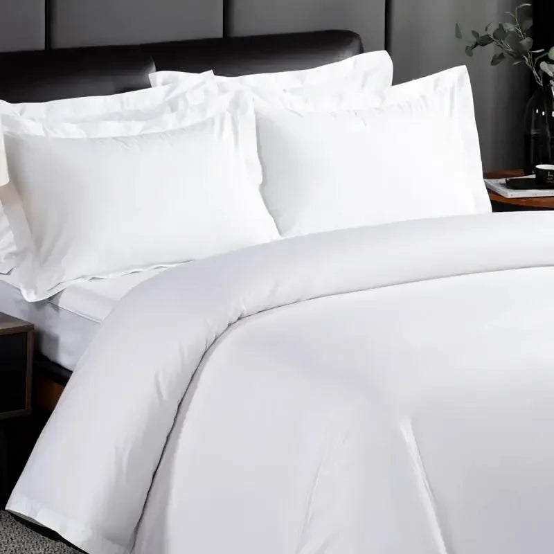 1set Luxury 100 Egypt Cotton Duvet Cover 5 Stars Hotel  Quilt Cover Pure Cotton Satin Strip Bed Line Duvet Case 2pcs Pillowcases