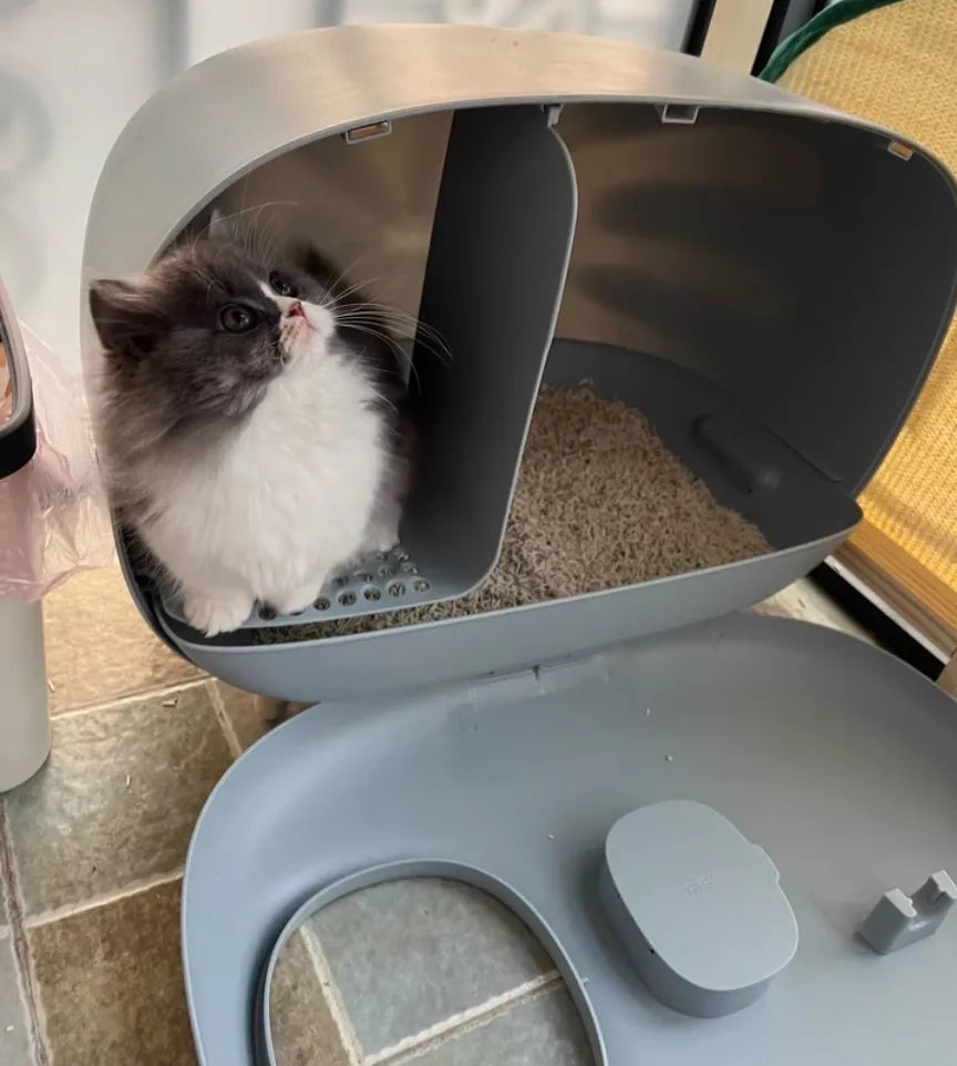 Makesure Cat Litter Box Fully Enclosed Cat Toilet Pet Supplies High-value Cat Toilet Automatic Self-cleaning Litter Box