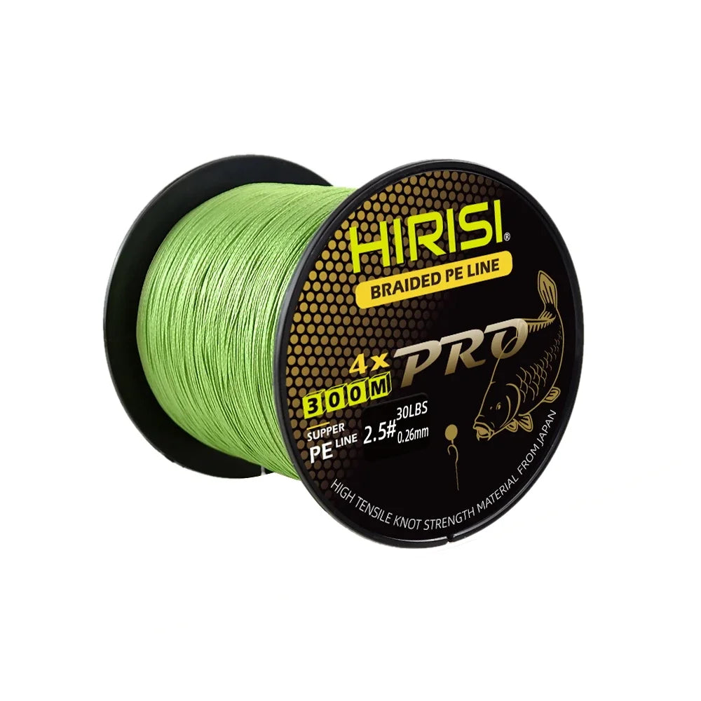 Hirisi Carp Fishing Line 300M Braided PE Line 4 Strands 15-50LB Multifilament Fishing Line Smooth Fishing Accessories