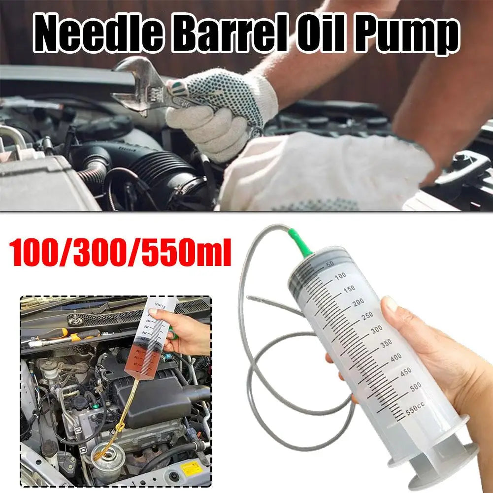 550ML Needle Barrel Oil Pump Syringe Large Syringes Reusable Pump Measuring With Scale Syringe With Tube